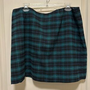 Green plaid skirt